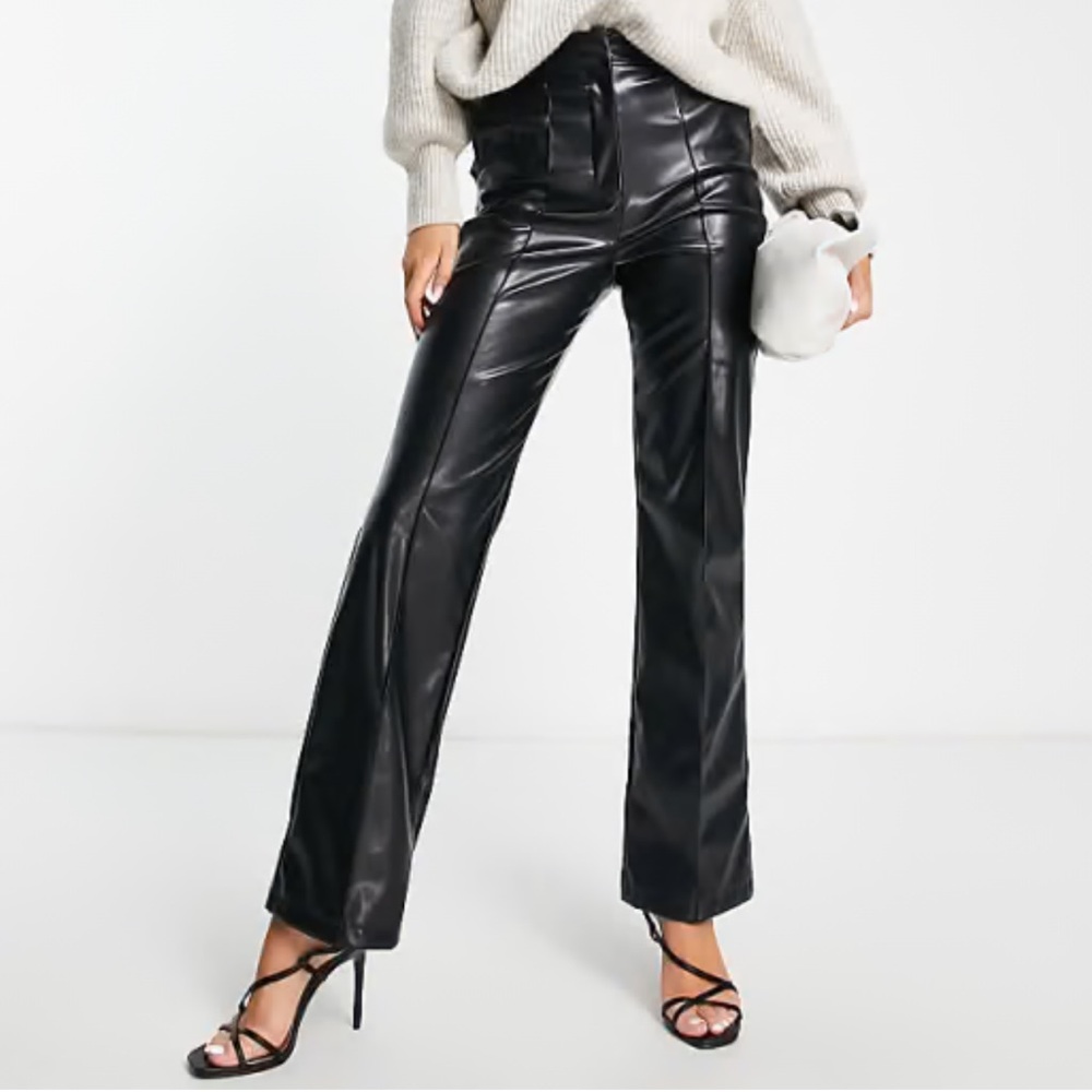 ASOS Designs faux leather  black pants size 6